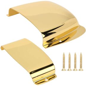 Guitar Bridge Pickup Plate Protective Cover Set for Electric Bass Guitar Equipped with 4 Mounting Screws (Gold)