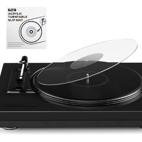 Facmogu 3mm Acrylic Turntable Mat, 12" Clear Vinyl Record Platter Slipmat for Vinyl LP Record Players, Vinyl Slip Mats for Turntables Antistatic Tighter & Defined Bass & Improves Sound Quality