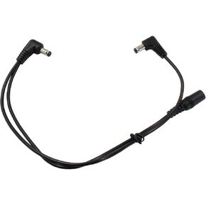 Piutouyar 1 to 2 Way Guitar Effect Pedal Power Cable, Black Guitar Pedal Daisy Chain Cable Power Supply Cord with Bend Head for DC 9V Adapter Plug