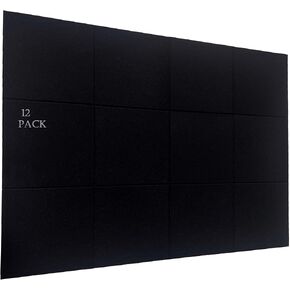 12 Pack Black Acoustic Foam Panel Wedge Studio Soundproofing Wall Tiles 12" X 12"