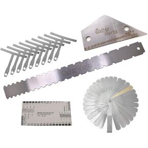 Guitar Luthier Tools Set Including Guitar Radius Gauge,String Action Ruler Gauge,String Height Gauge Feeler Gauge,Guitar Neck Notched Straight Edge,Fret Rocker for Guitar Bass Setup Repair Tools 13pcs