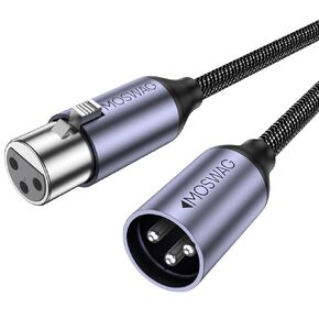 MOSWAG XLR to XLR Cable 3FT, XLR Male to XLR Female Cable, XLR to XLR Microphone Cable, Mic Cord, XLR Speaker Cable Compatible with Microphone, Mic Mixer, Recording Studio, Behringer
