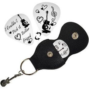 UNICRAFTALE 1PC غيتار اختيار المفاتيح الغيتار يختار الهدايا ضعف الجانب أنماط مختلفة Plectrum مجموعة الغيتار مع حالة البني للموسيقي أفضل صديق لم أستطع اختيار صديق أفضل