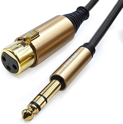 XLR أنثى إلى 1/4 بوصة (6.35 مم) ذكر 16 قدم/5 متر TRS كابل متوازن XLR إلى ربع بوصة جاك تصحيح الحبل لمكبر الصوت والميكروفون in Saudi Arabia
