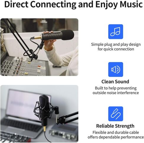 XLR أنثى إلى 1/4 بوصة (6.35 مم) ذكر 16 قدم/5 متر TRS كابل متوازن XLR إلى ربع بوصة جاك تصحيح الحبل لمكبر الصوت والميكروفون in Saudi Arabia