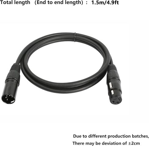 SinLoon DMX Stage Light Cable,DJ XLR Cable,3-Pin Female XLR to 5-Pin Male XLR DMX Turnaround Connection for Moving Head Light Par Light Spotlight with XLR Input & Output (1.5M/4.9FT 5male) in Saudi Arabia
