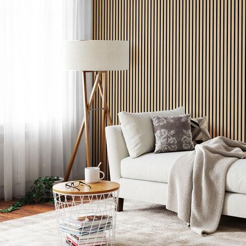 Luxdecor Acoustic Wood Slat Wall Panels for Wall 2pack Wood Slat Panels for Wall 47.2"x23.6" Wooden Acoustic Venner Panels 3D, Fluted Wall Slat Panels 0.82"in in Saudi Arabia