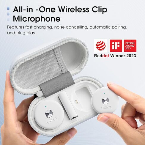 BOYA Omic-U ميكروفون لاسلكي Lavalier لإلغاء ضوضاء الهاتف Android من النوع C، عمر بطارية 5 ساعات، 164 قدم، حقيبة شحن USB-C ميكروفون بودكاست لاسلكي لتسجيل الفيديو، تسجيل الفيديو in Kuwait