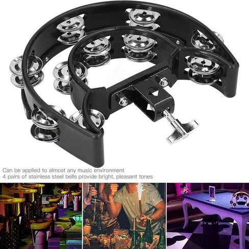 Hi Hat Tambourine Drum Set, Multifunctional Hi Hat Bell Drum Set Metal Jingles Hand Held for Bands, KTV, Music Classes in Saudi Arabia