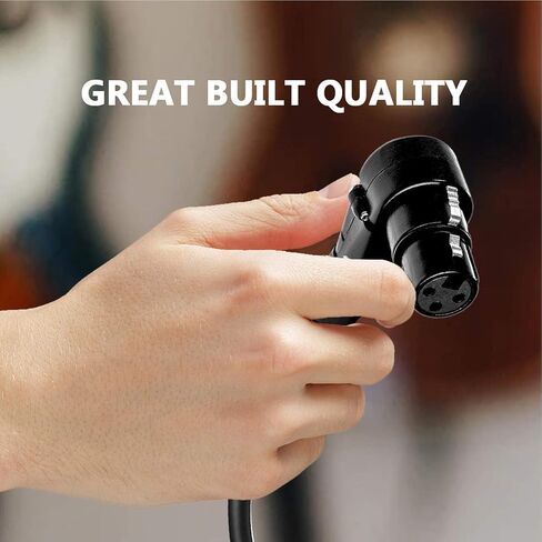 Balanced XLR Cable Male to Right Angle Female - 0.5 Feet (6 inches) Black - Pro 3-Pin Microphone Connector for Powered Speakers, Audio Interface or Mixer for Live Performance & Recording in Saudi Arabia