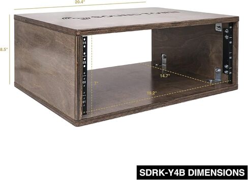 رف استوديو ساوند تاون DIY 4U مع خشب البتولا البلطيقي الرقائقي، بني متأثر بالطقس (SDRK-Y4B) in Kuwait