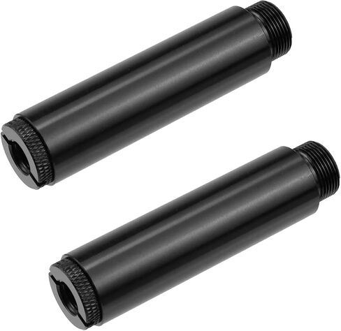 Dnyta 2pcs Mic Stand Extension Tube 3 Inch Black Aluminum Alloy Microphone Extension Rod With 5/8 Female to 3/8 Male Adapter for Arm Stand Desk Stand in Saudi Arabia