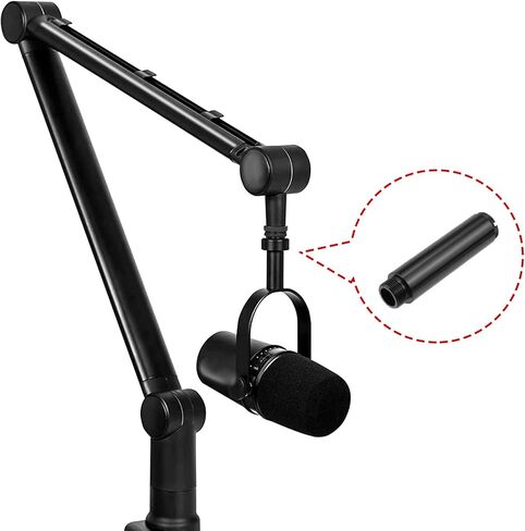 Dnyta 2pcs Mic Stand Extension Tube 3 Inch Black Aluminum Alloy Microphone Extension Rod With 5/8 Female to 3/8 Male Adapter for Arm Stand Desk Stand in Saudi Arabia