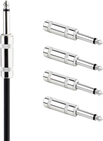 1/4" Audio Plugs 6.35mm Plug TS Male 1/4 inch Solder Type Mono Plug Straight Design Connector for DJ Mixer Speaker Guitar Cables Phono Patch Cable Microphone Cables (5 Pack) GiantBee (Straight TS) in Saudi Arabia