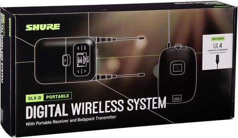 Shure SLXD15/UL4B Portable Digital Wireless System with SLXD1 Bodypack Transmitter, SLXD5 Single Channel Receiver and UniPlex UL4B Cardioid Lavalier Microphone | J52 Band (558-616 MHz) in Kuwait