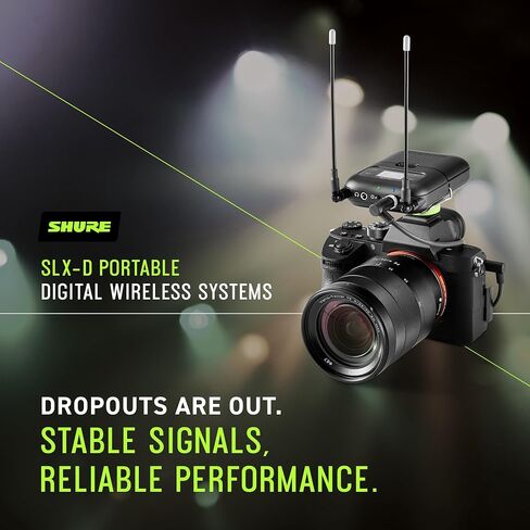 Shure SLXD15/UL4B Portable Digital Wireless System with SLXD1 Bodypack Transmitter, SLXD5 Single Channel Receiver and UniPlex UL4B Cardioid Lavalier Microphone | J52 Band (558-616 MHz) in Kuwait