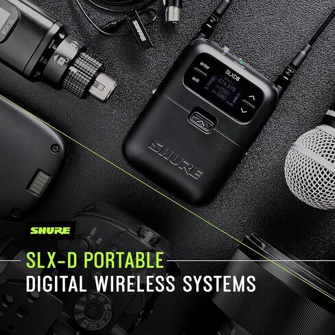 Shure SLXD15/UL4B Portable Digital Wireless System with SLXD1 Bodypack Transmitter, SLXD5 Single Channel Receiver and UniPlex UL4B Cardioid Lavalier Microphone | J52 Band (558-616 MHz) in Kuwait