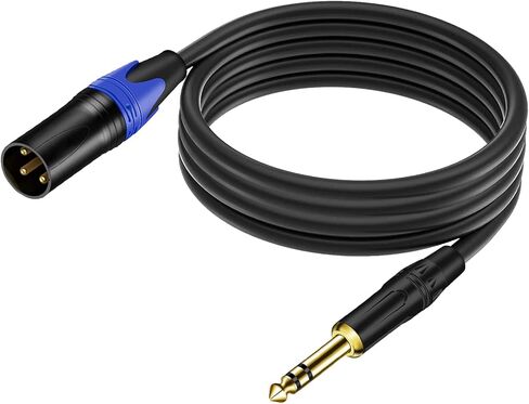 XLR ذكر إلى 1/4 بوصة (6.35 مم) كابل توصيل TRS جاك الرصاص المتوازن للإشارة XLR إلى كابل تصحيح ربع بوصة - 4 أقدام in Kuwait