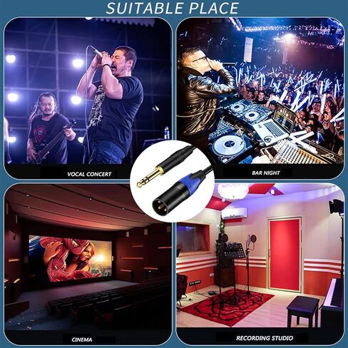 XLR ذكر إلى 1/4 بوصة (6.35 مم) كابل توصيل TRS جاك الرصاص المتوازن للإشارة XLR إلى كابل تصحيح ربع بوصة - 4 أقدام in Kuwait