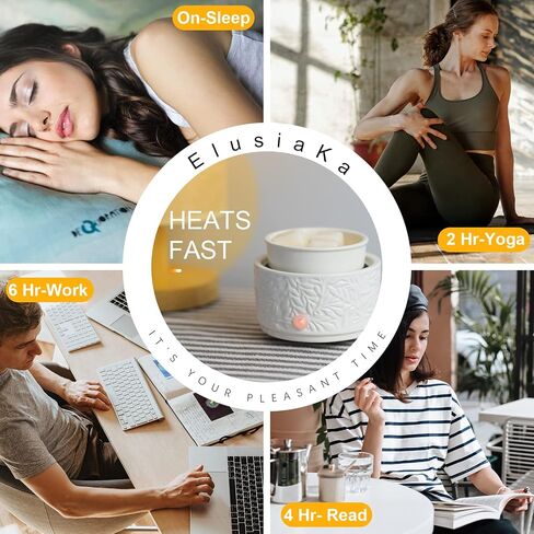 Wax Melt Warmer with Timer & Silicone Liner,3-in-1 Electric Candle Wax Warmer,Cute Wax Melter for Scented,Ceramic Wax Burner Fragrance Warmers,Auto Shut Off & Adjust Fragrance Intensity in Saudi Arabia