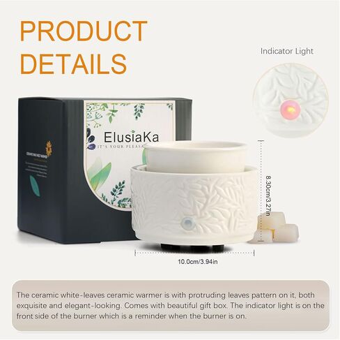 Wax Melt Warmer with Timer & Silicone Liner,3-in-1 Electric Candle Wax Warmer,Cute Wax Melter for Scented,Ceramic Wax Burner Fragrance Warmers,Auto Shut Off & Adjust Fragrance Intensity in Saudi Arabia