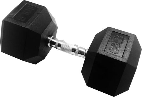 Signature Fitness Premium Rubber Encased Hex Dumbbell, Pair or Single, 10-100 Pounds in Saudi Arabia