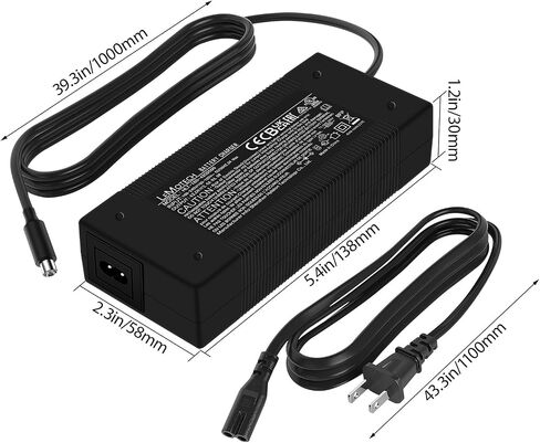 LeMotech 54.6V 2A Electric Scooter Charger, Replacement Power Supply Adapter for Gotrax Scooter GXL Hiboy, for 48V Li-ion Battery in Saudi Arabia