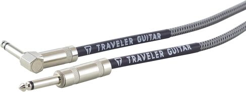 Traveler Guitar 10ft. Instrument Cable, Braided, Straight/Angled - Black in Saudi Arabia