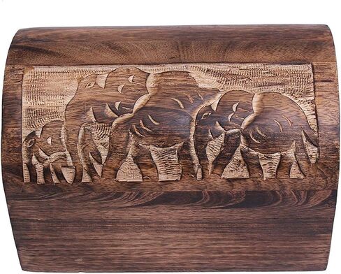 Ajuny Handcrafted Decorative Jewelry Box Beautifully Tree Of Life Design Carving Wooden Treasure Chest Jewellery Storage Boxes Organizer Trinket keepsake Holder Watch Box, Great for Gifts - 9x6 Inch in Saudi Arabia