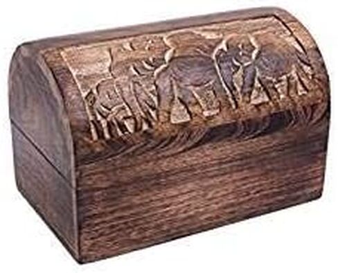 Ajuny Handcrafted Decorative Jewelry Box Beautifully Tree Of Life Design Carving Wooden Treasure Chest Jewellery Storage Boxes Organizer Trinket keepsake Holder Watch Box, Great for Gifts - 9x6 Inch in Saudi Arabia