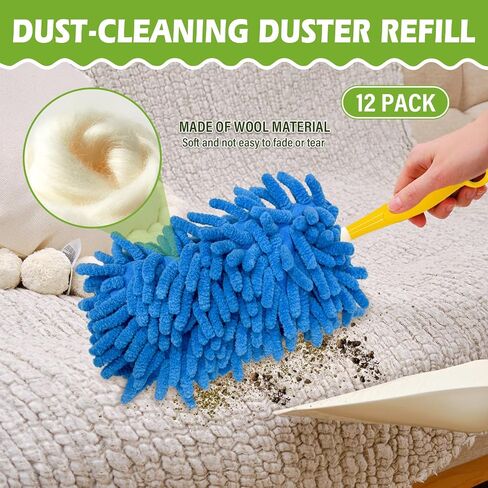 Reusable Dusters Pads Refill for Swiffer: Washable 360 Heavy Duster Pads Refill for Swiffer - Fleece Duster Refills for Swiffer Hand Duster for Cleaning Ceiling Fan Blinds Window (16 Pcs) in Saudi Arabia