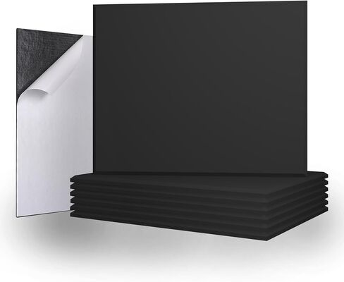 8 pack Acoustic Panels With Self-Adhesive,16"X 12"X 0.4"Sound Dampening Panels,Decorative Soundproof Wall Panels,Sound Absorbing Panel for Room & Offices (Black) in Saudi Arabia