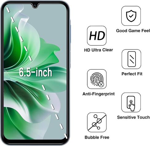 (عبوتان) مصممة لهاتف Samsung Galaxy A15 5G وGalaxy A15 واقي شاشة من الزجاج المقوى مقاس 6.5 بوصة، مضاد للخدش، خالٍ من الفقاعات in Kuwait