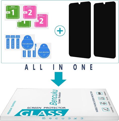 (عبوتان) مصممة لهاتف Samsung Galaxy A15 5G وGalaxy A15 واقي شاشة من الزجاج المقوى مقاس 6.5 بوصة، مضاد للخدش، خالٍ من الفقاعات in Kuwait