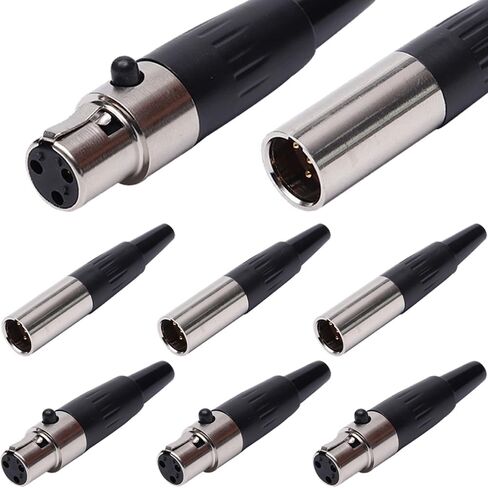 موصل XLR صغير 3Pin، قابس محول أنثى TA4F وقابس محول ذكر TA4F، أطراف XLR صغيرة بديلة لموصل الصوت لميكروفون الميكروفون (6 عبوات) in Saudi Arabia