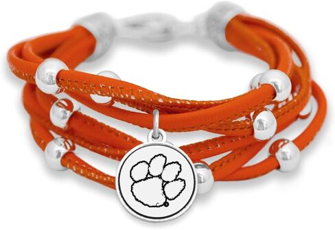FTH Leather Strand Bracelet with Logo and Lobster Clasp (Iowa) in Saudi Arabia