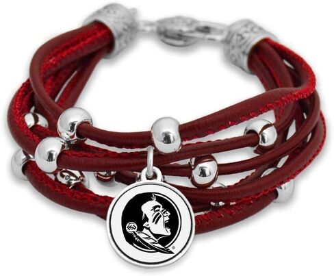 FTH Leather Strand Bracelet with Logo and Lobster Clasp (Iowa) in Saudi Arabia