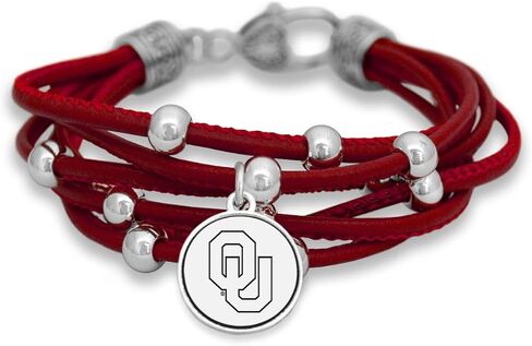 FTH Leather Strand Bracelet with Logo and Lobster Clasp (Iowa) in Saudi Arabia