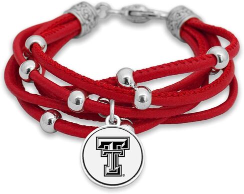 FTH Leather Strand Bracelet with Logo and Lobster Clasp (Iowa) in Saudi Arabia
