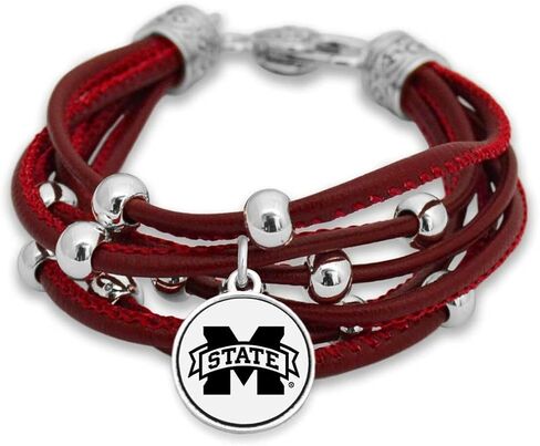 FTH Leather Strand Bracelet with Logo and Lobster Clasp (Iowa) in Saudi Arabia