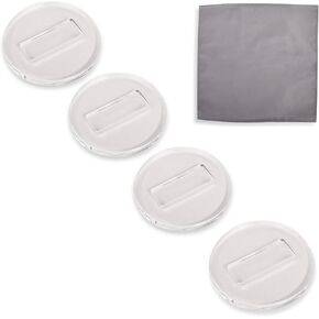 4" Clear Piano Caster Cups for Upright Pianos by Blue Akilades - 4 Pack Invisible Design with Dust Cloth