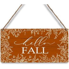 JXREQ Fall Decor Hello Fall Maple Leaves Wall Decor Door Hanging Decor, Welcome Sign for Front Door, Vintage Outdoor Wall Art Sign for Porch Yard Store Home Farmhouse Decor, 12x6 Inch