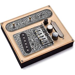 Swhmc Retro Tele Pickup Set 6 Strings Saddle Bridge Plate 3 Way Switch Control Plate Volume Control Plate Electric Guitars Replacement Parts - Black