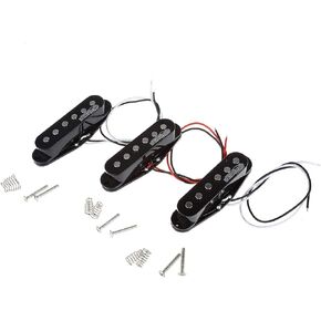Wilkinson LOW GAUSS Vintage Tone Strat ST Ceramic Single Coil Pickups Set for Stratocaster Guitar, Black