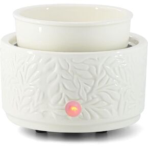 Wax Melt Warmer for Scented, Wax Melts 7 LED Color Changing Ceramic 3-in-1 Oil Burner Wax Melter Electric Candle Wax Warmer for Home Fragrance Great Gift