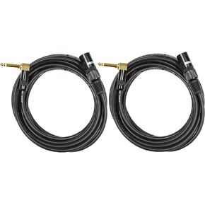 Audio2000's C17012P2 12 Ft 1/4" TS Right Angle to XLR Male Cable (2 Pack)