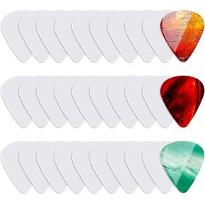 30 Pcs Blank Guitar Pick 0.46mm 0.71mm 0.96mm Thickness Guitar Pick Personalized Aluminum Guitar Pick for Men Women Guitar Bass Ukulele Accessories