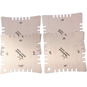 Alnicov 4Pcs Electric Guitar Notched Radius Gauges，Stainless Steel，Guitar Set Up Tools for Luthier Repair Tool