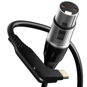 tisino USB C to XLR Female Cable, Right Angle USB Type C to XLR Microphone Cable Audio Cord Compatible with Smartphone, Laptop or Tablet with USB Type-C Jack - 2m/6.6ft
