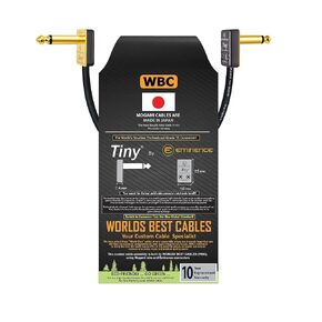 WORLDS BEST CABLES 4 Inch – Pedal, Effects, Patch, Instrument Cable Custom Made Using Mogami 2319 Wire & Eminence Tiny Gold-Plated Angled TS Connectors